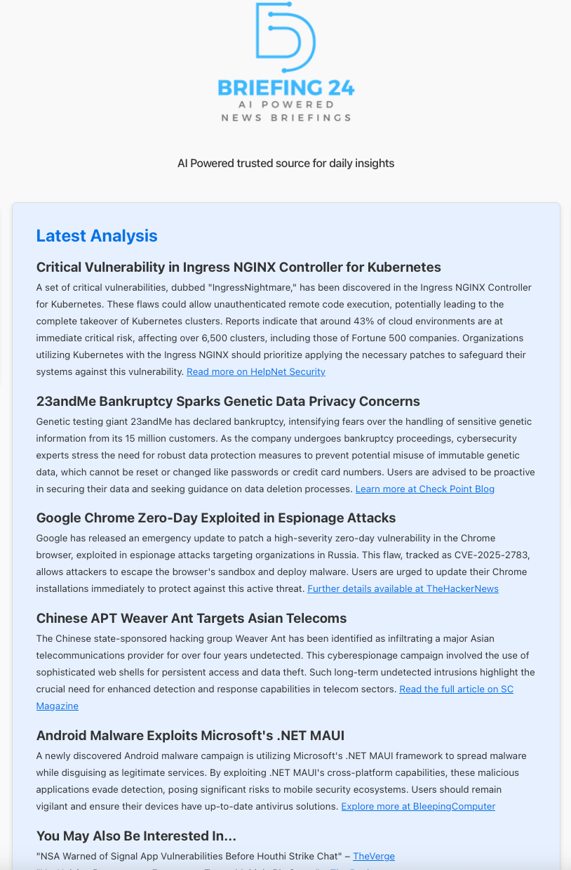 Briefings in Cybersecurity, Geopolitical and other topics...